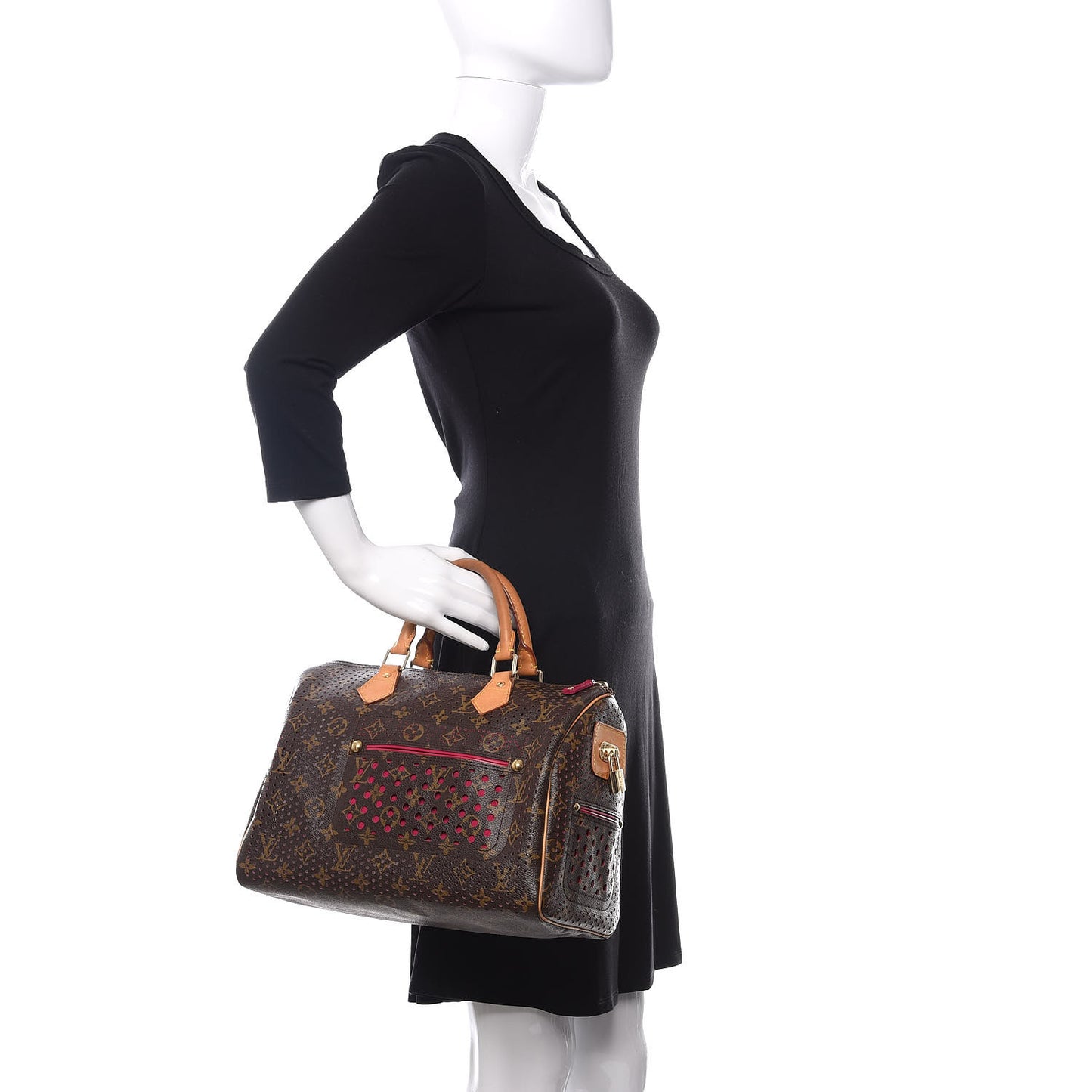 Monogram Perforated Speedy 30 Fuchsia