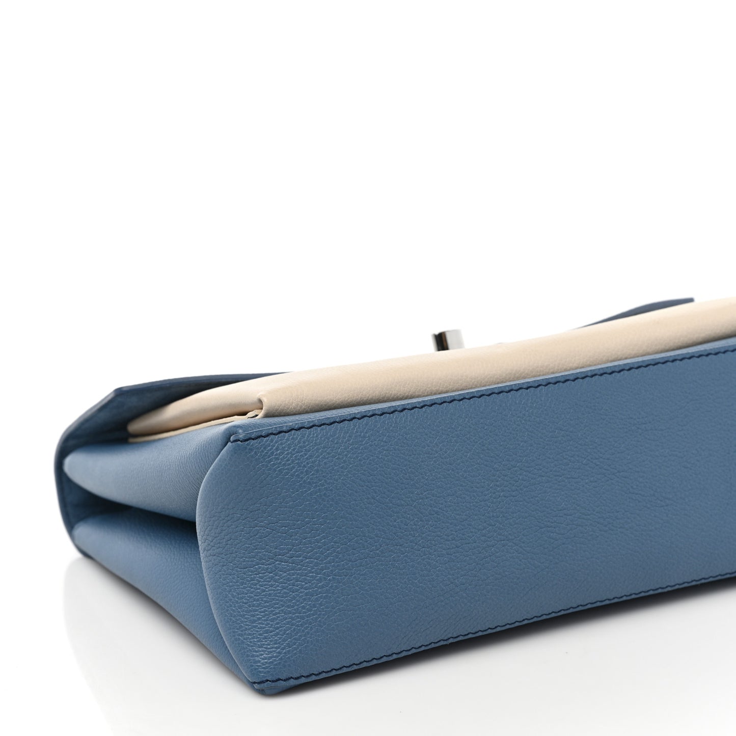 Soft Calfskin My Lockme Top Handle Blue Jean Creme