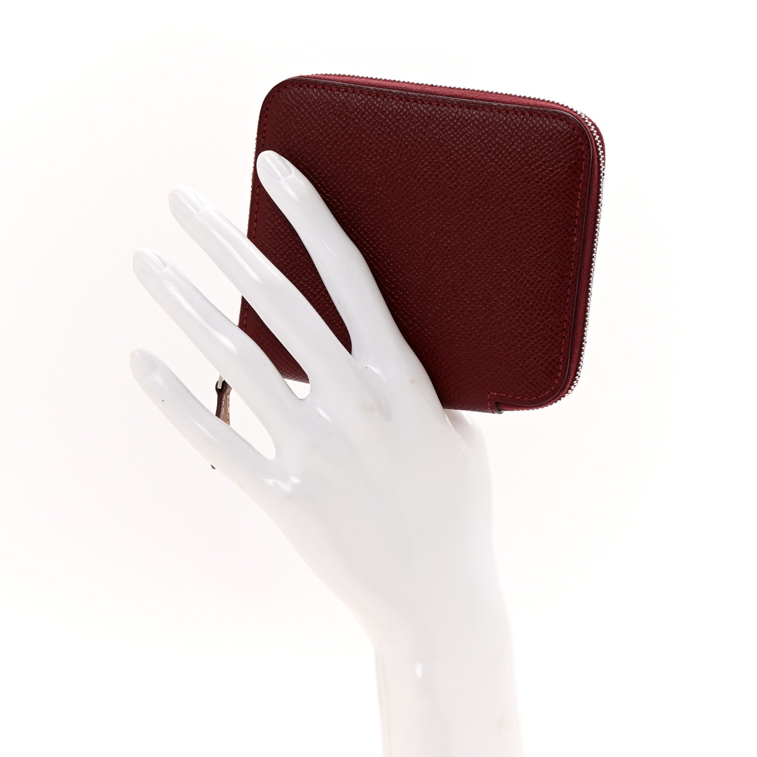 Hermes Epsom Silk'In Compact Wallet Rouge H 2 of 9