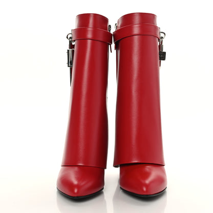 Givenchy Calfskin Shark Lock Ankle Boots 40.5 Red 2 of 6