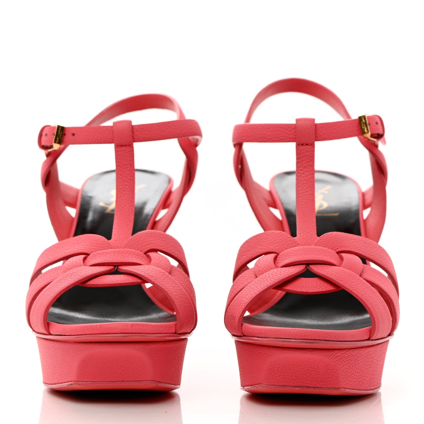 Grained Calfskin Tribute 75 Platform Sandals 39.5 Rose Clair