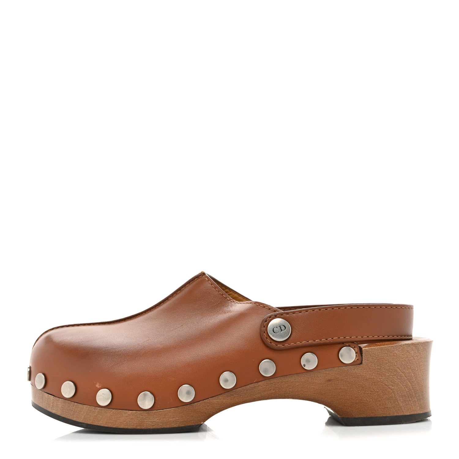 Christian Dior Calfskin Diorquake 20mm Slingback Clogs 38.5 Camel 1 of 18