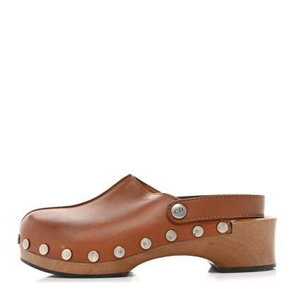 Christian Dior Calfskin Diorquake 20mm Slingback Clogs 38.5 Camel 1 of 18