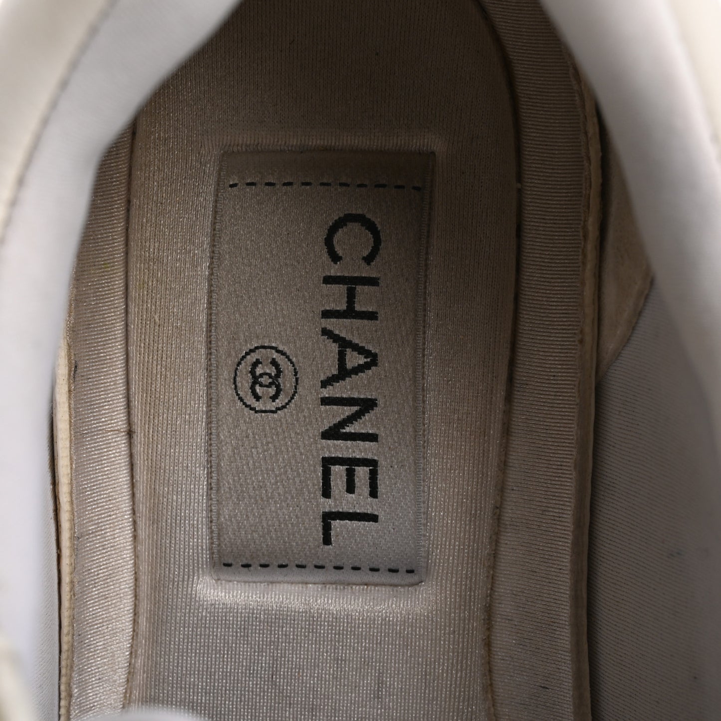 Suede Calfskin Fabric CC Sneakers 36.5 White