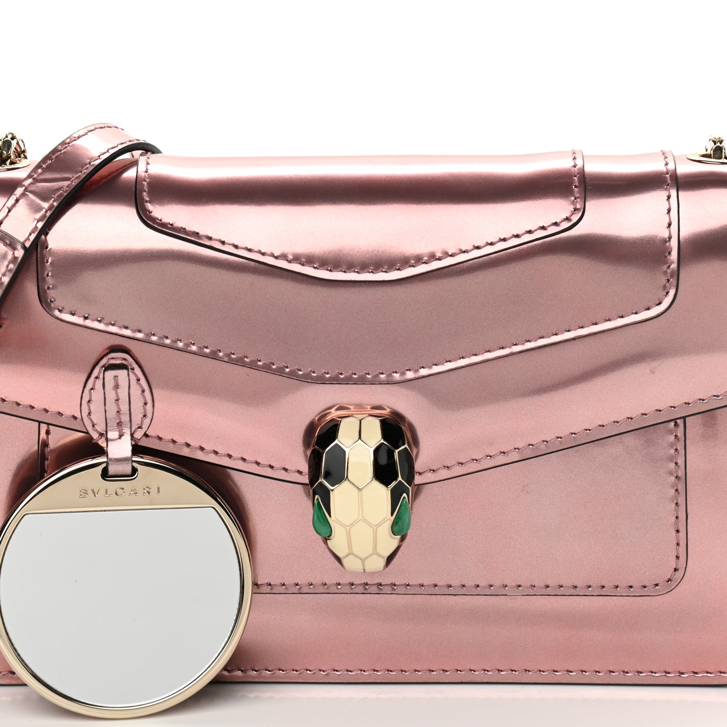 Metallic Serpenti Forever Small Shoulder Bag Pink