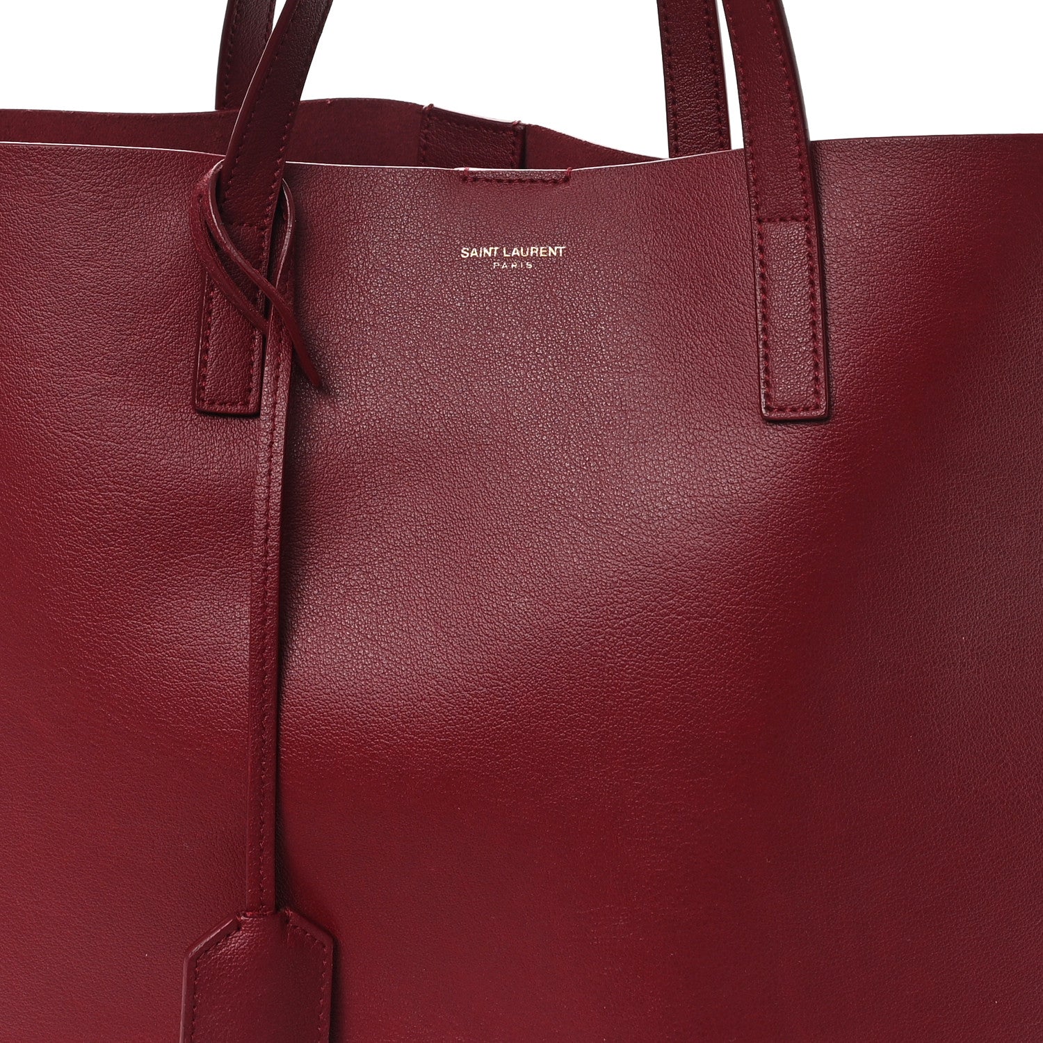 Saint Laurent Calfskin Medium Shopping Tote Bordeaux 8 of 11