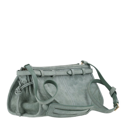 Prada Scamosciato Triangle Small Bonnie Shoulder Bag Salvia 3 of 10