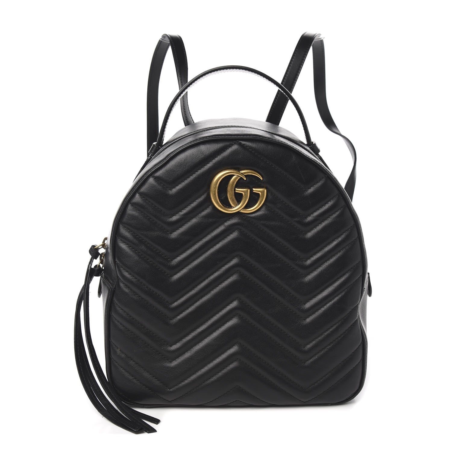 Gucci Calfskin Matelasse GG Marmont Dome Backpack Black 1 of 10