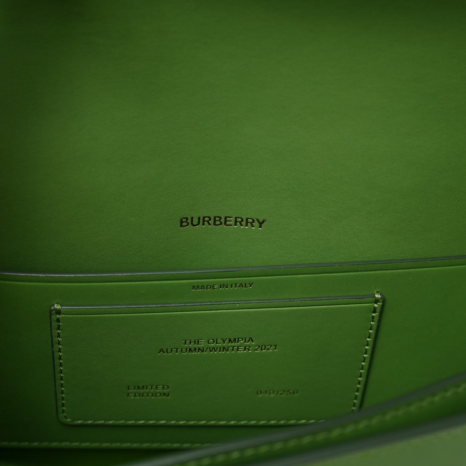 Burberry Calfskin Small Olympia Shoulder Bag Green 7 of 8
