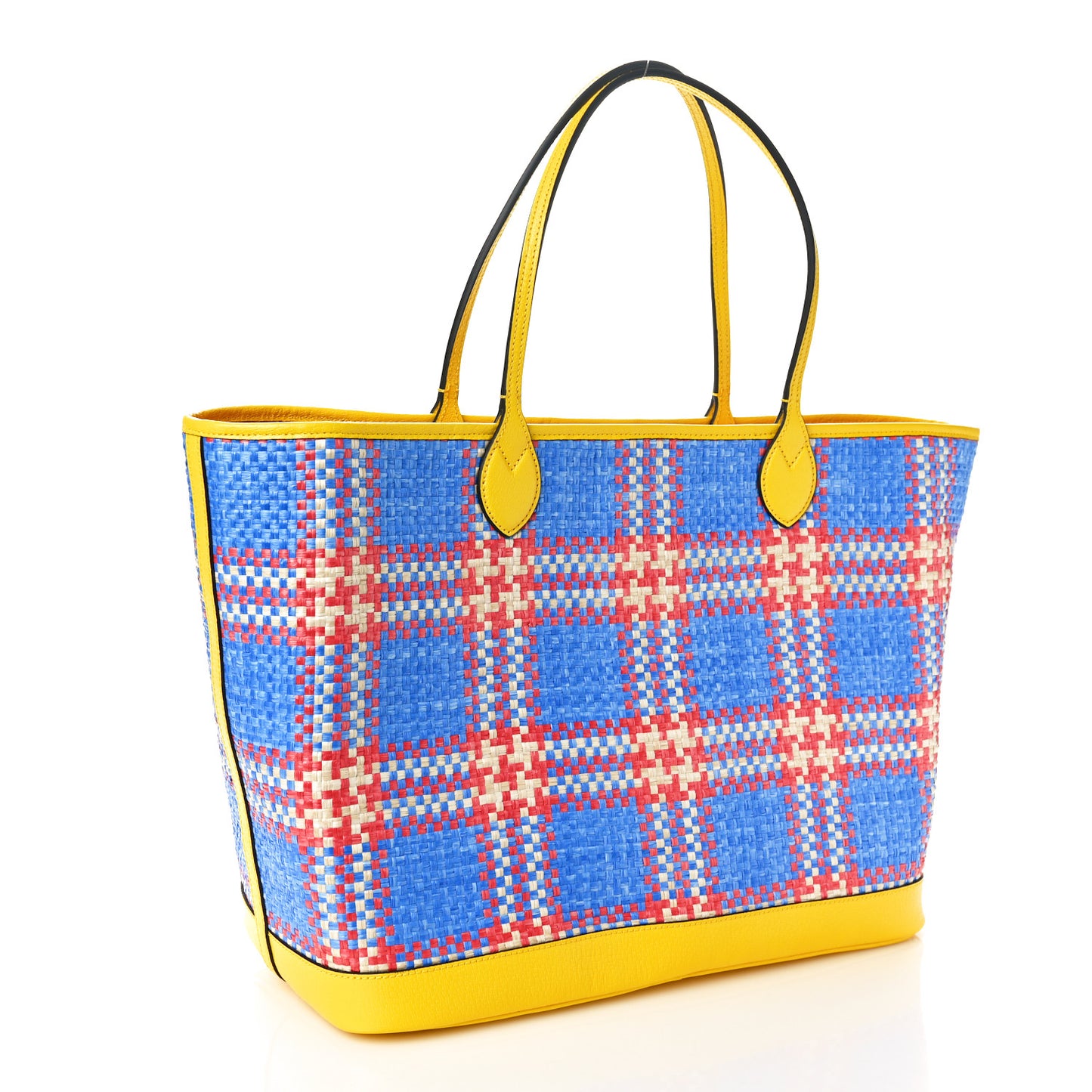 Raffia Calfskin Miami Large Ophidia Shopping Tote Multicolor