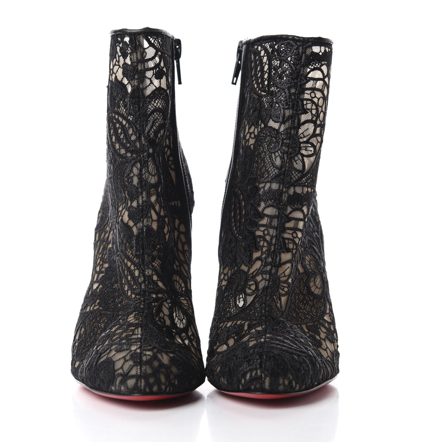 Christian Louboutin Mesh Guipure Wax Lace Kid Miss Tennis 100 Ankle Boots 36.5 Black 2 of 9