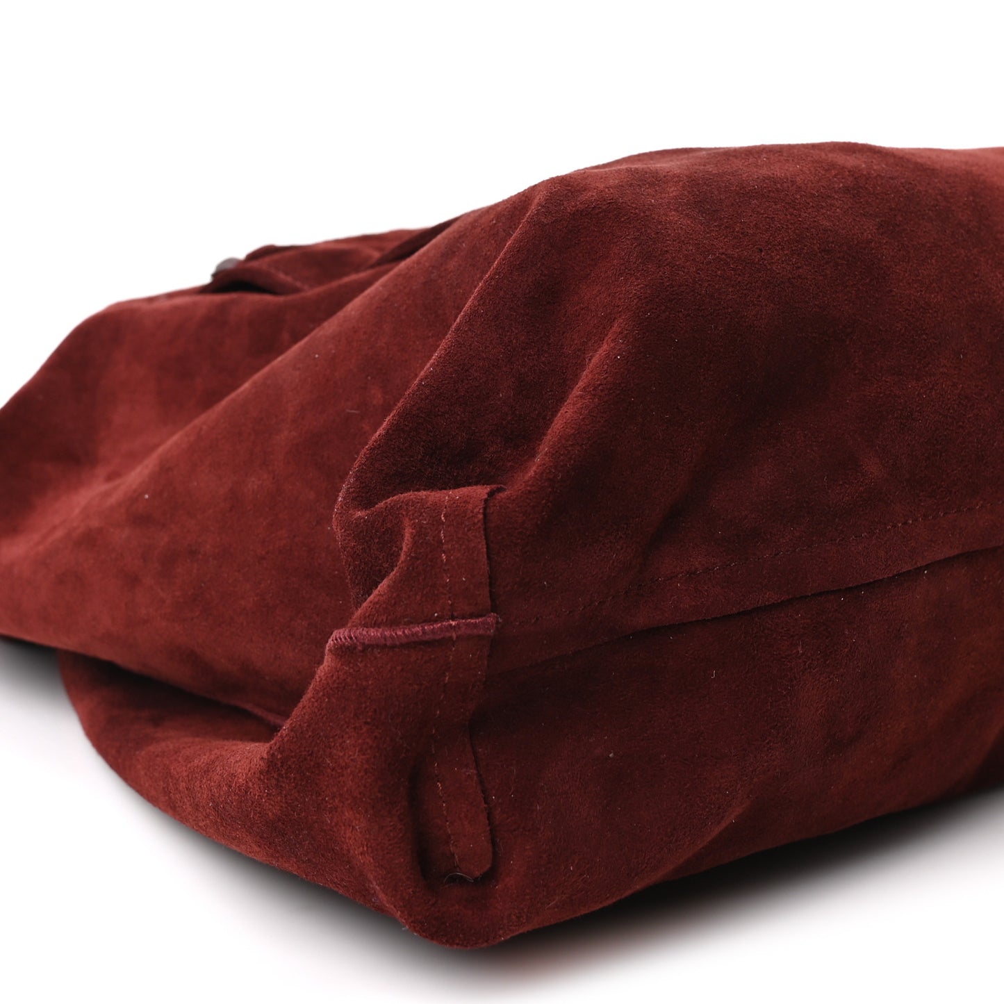 Suede Bindle Bag Burgundy