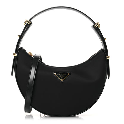 Prada Re-Nylon Spazzolato Small Arque Shoulder Bag Black 1 of 13