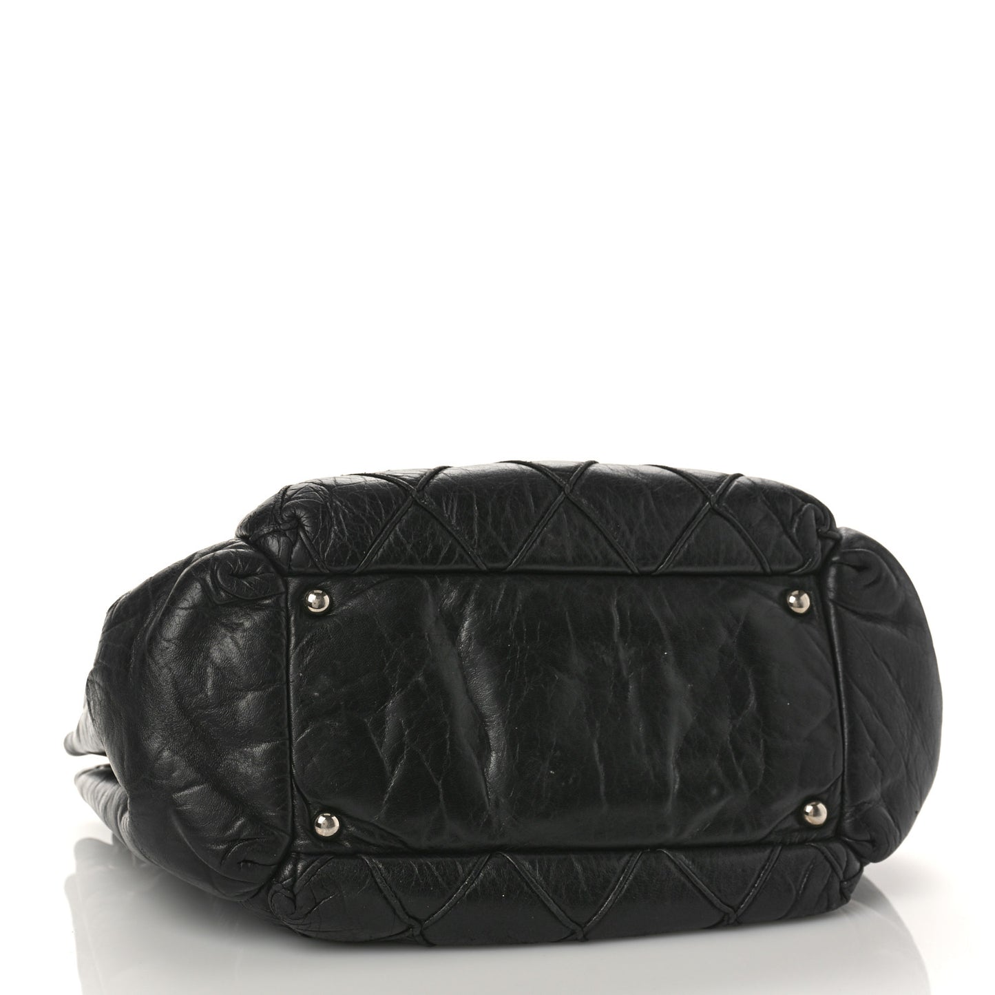 Lambskin Quilted Giant CC Accordion Shoulder Bag Black