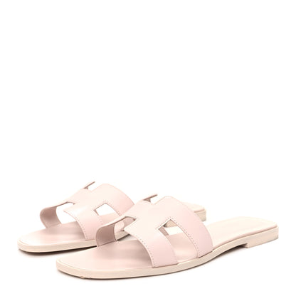 Hermes Box Calfskin Oran Sandals 41 Rose Pale 4 of 11