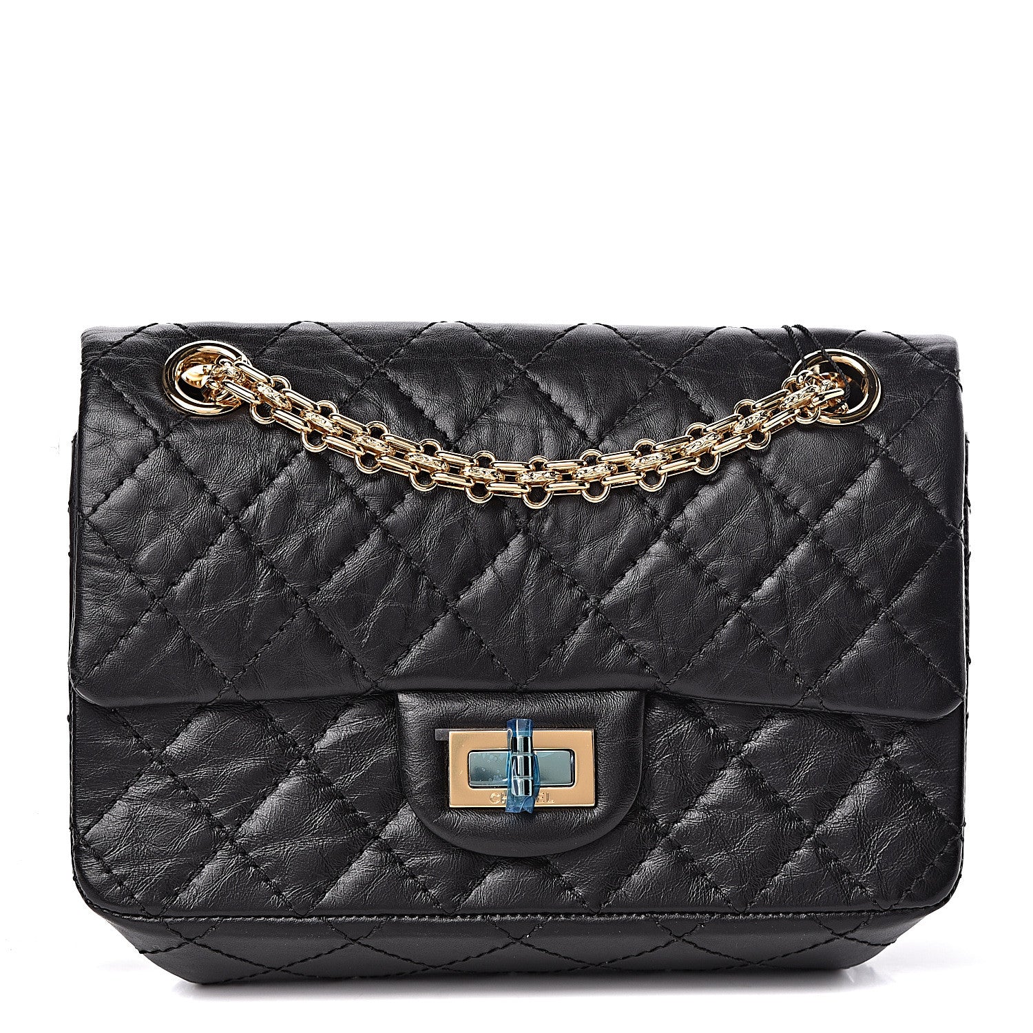 Chanel Aged Calfskin Quilted 2.55 Reissue Mini Flap Black 1 of 11