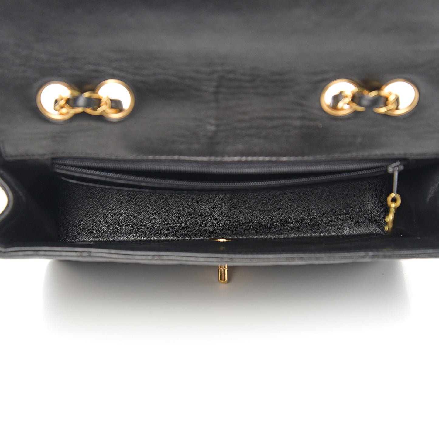Lambskin Quilted Small Single Flap Black