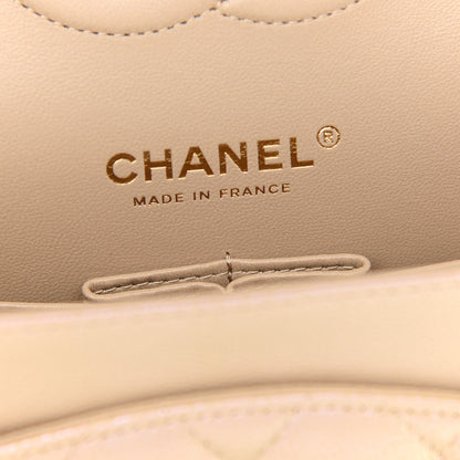 Chanel Iridescent Caviar Quilted Medium Double Flap Dark Beige 6 of 9