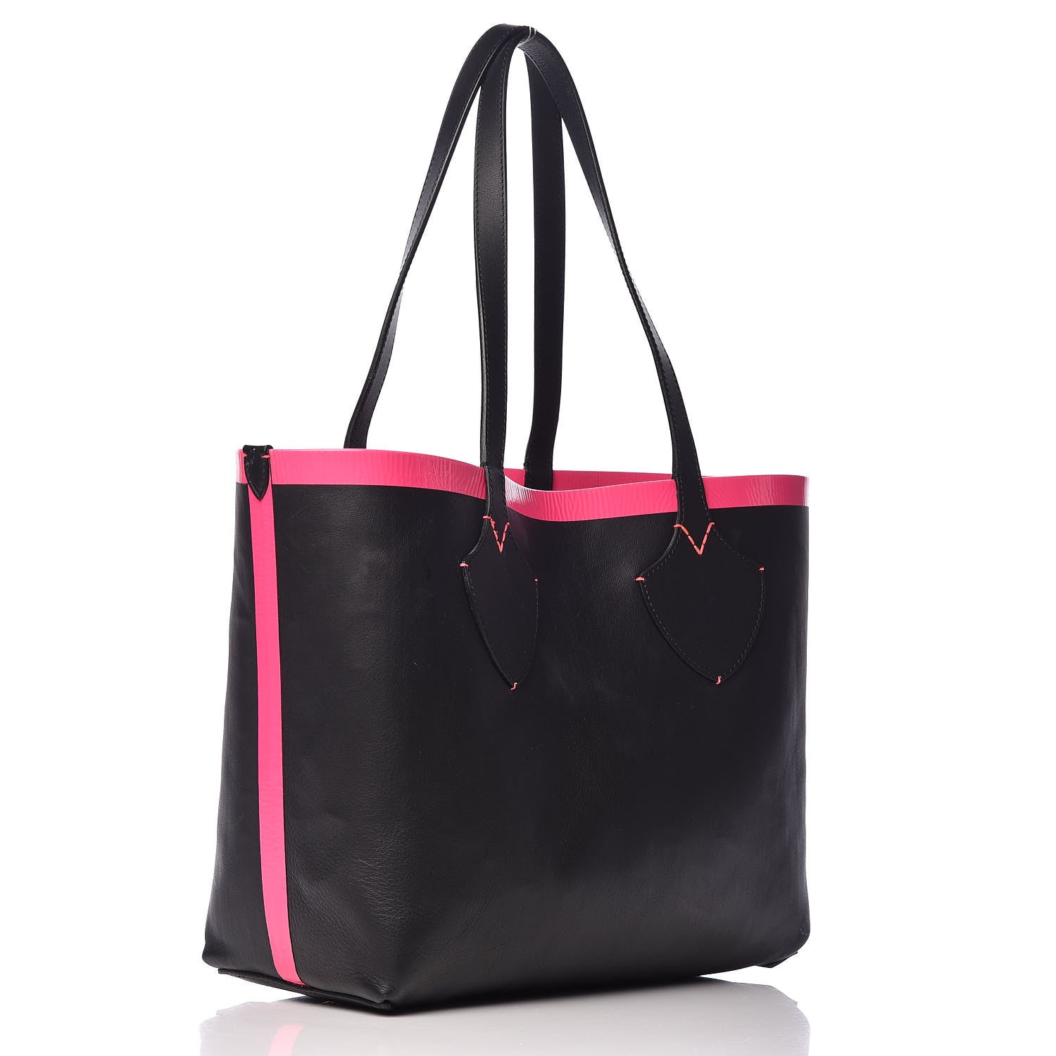 Burberry Canvas Mega Check The Giant Reversible Tote Black Neon Pink 6 of 15