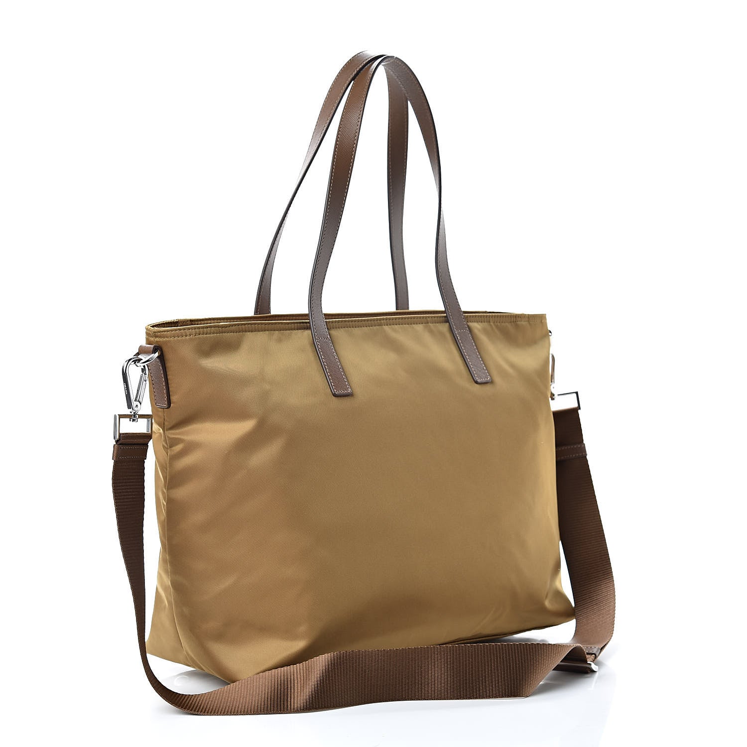 Prada Tessuto Nylon Saffiano Vela Tote Tobacco 3 of 11