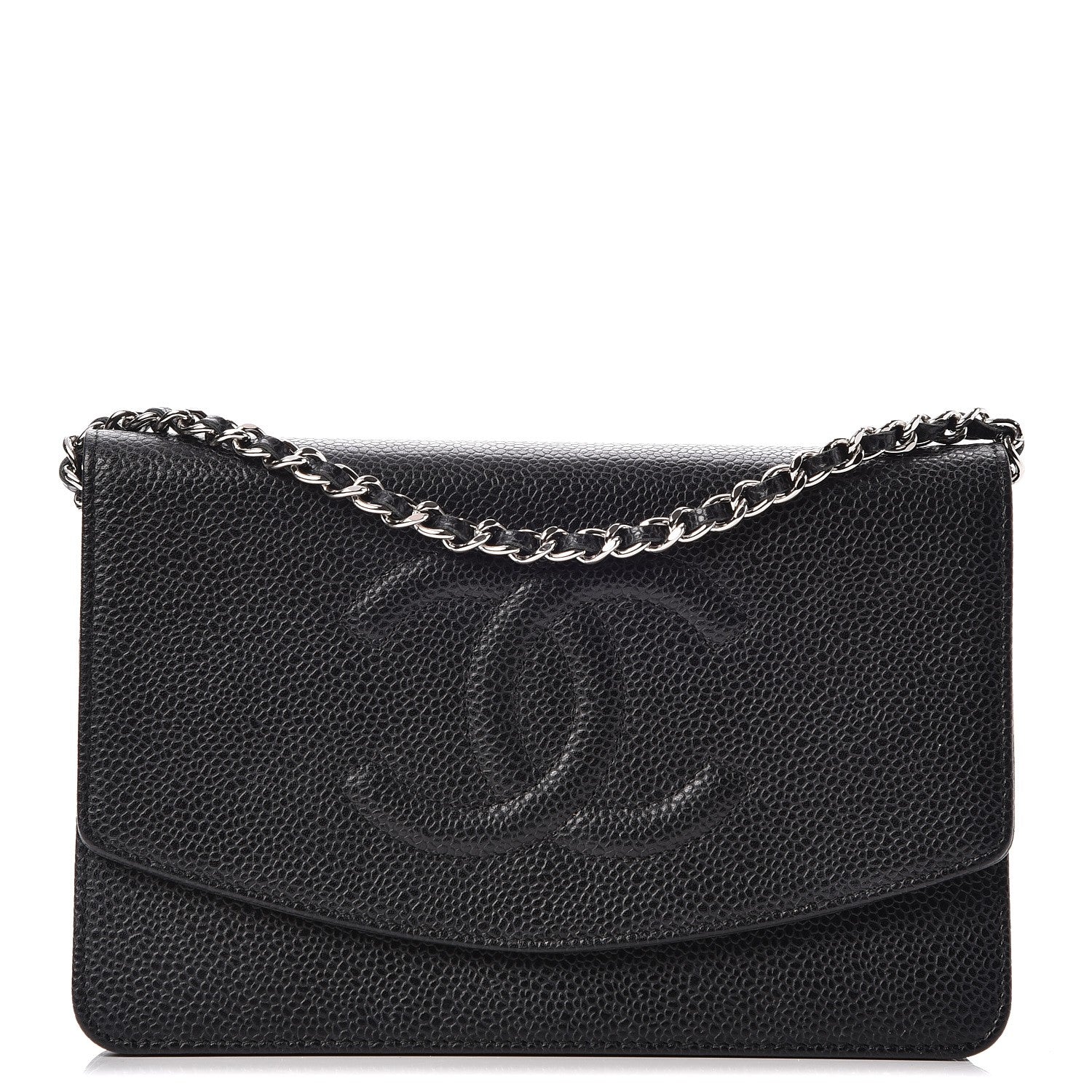 Chanel Caviar Timeless CC Wallet On Chain WOC Black 1 of 10