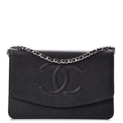 Chanel Caviar Timeless CC Wallet On Chain WOC Black 1 of 10