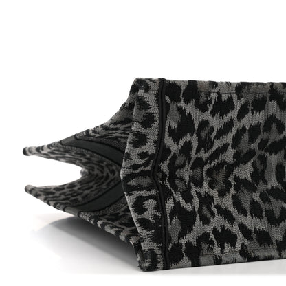 Christian Dior Canvas Mizza Embroidered Large Leopard Book Tote Grey 9 of 13