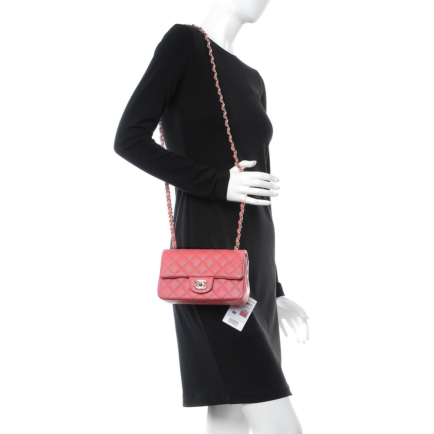Caviar Quilted Mini Rectangular Flap Pink