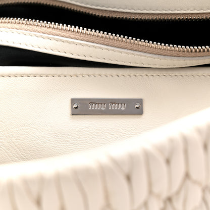 Miu Miu Nappa Matelasse Crystal Flap Clutch White 6 of 11