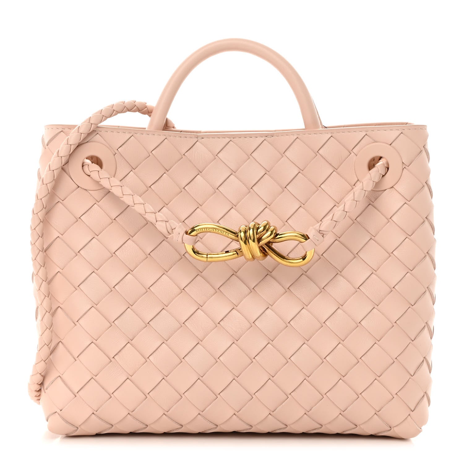 Bottega Veneta Nappa Intrecciato Small Andiamo Shoulder Bag Nude 1 of 11