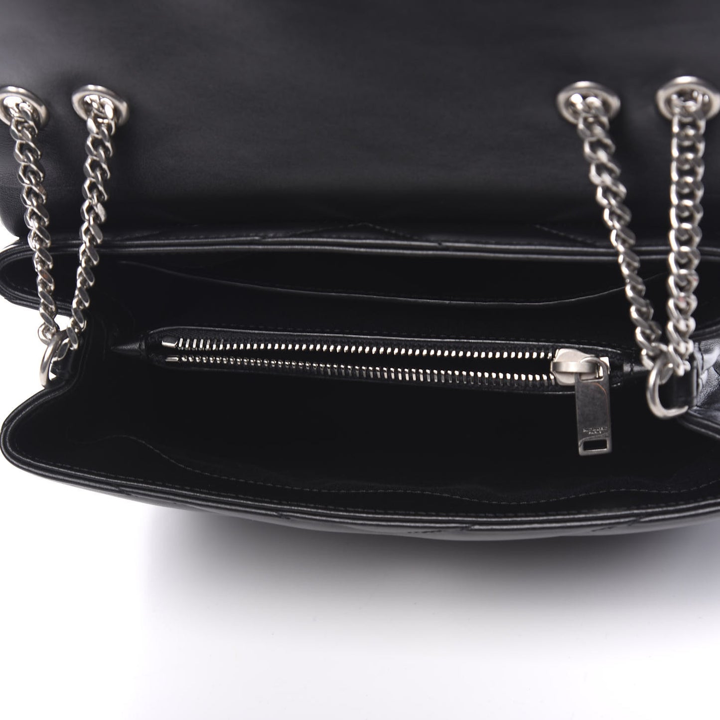 Calfskin Y Quilted Monogram Small Loulou Chain Satchel Black