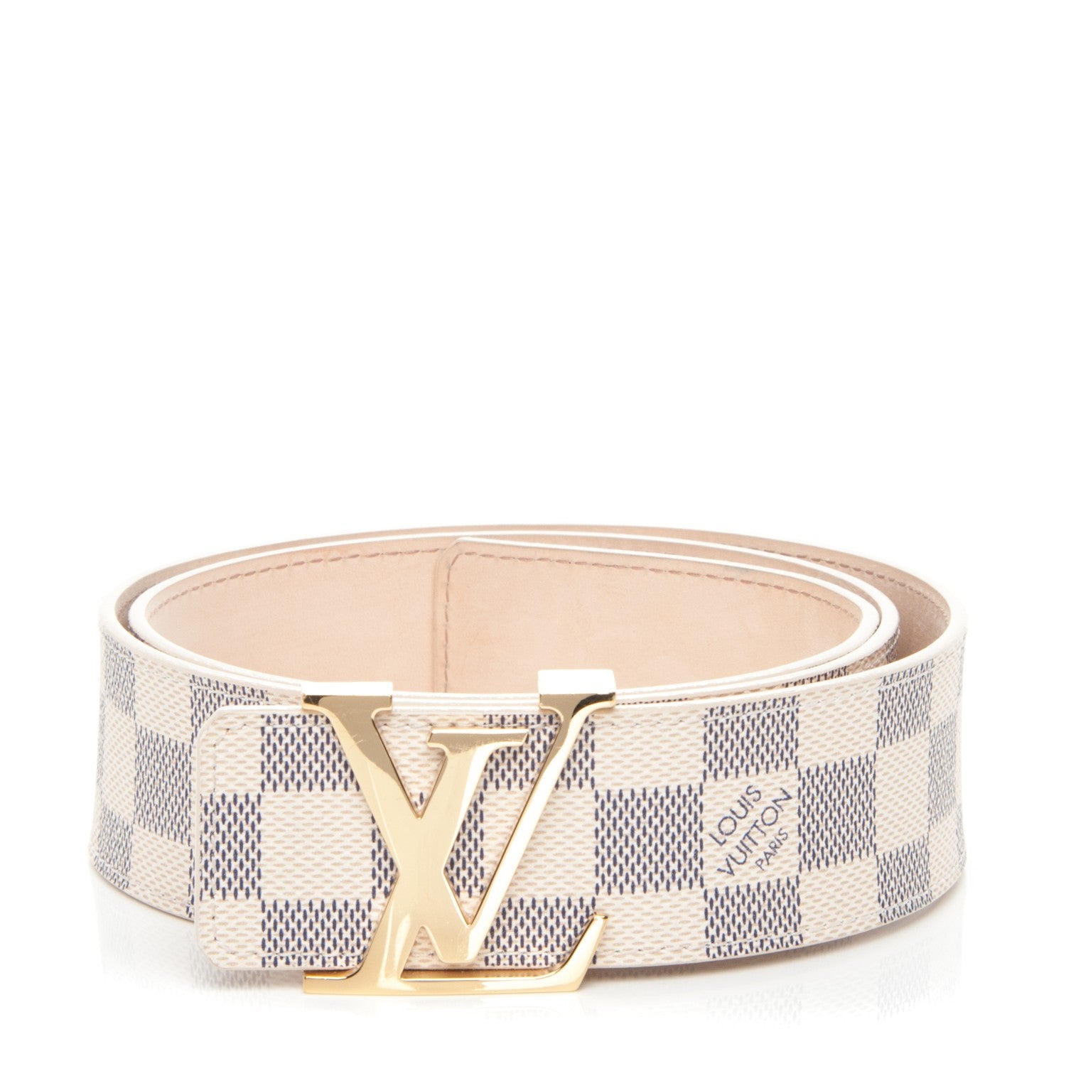 Louis Vuitton Damier Azur LV Initiales Belt 85 34 1 of 8