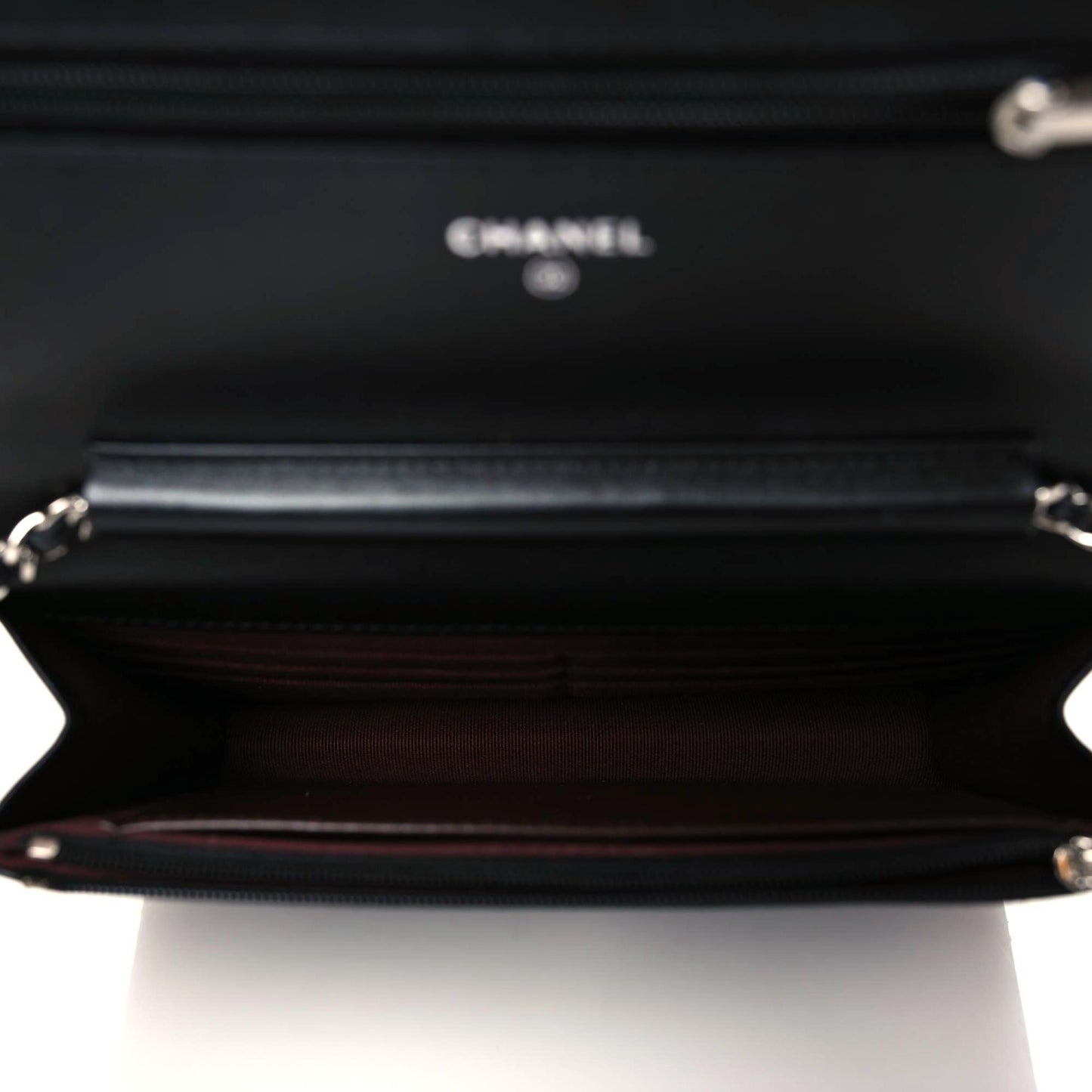 Lambskin Quilted Wallet On Chain WOC Black