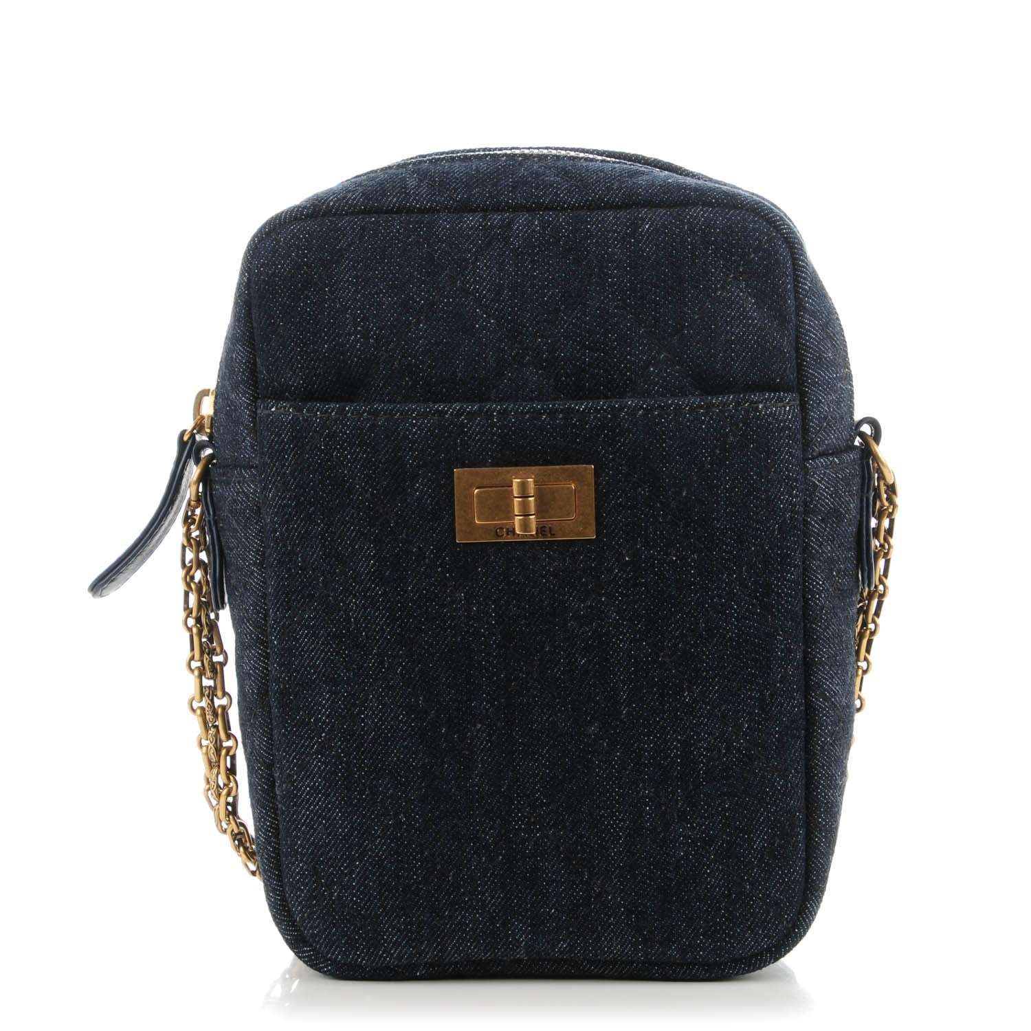 Chanel Washed Denim Quilted Reissue Camera Case Dark Blue 1 of 7