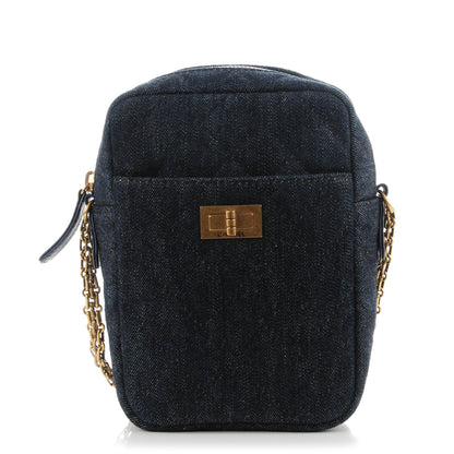 Chanel Washed Denim Quilted Reissue Camera Case Dark Blue 1 of 7