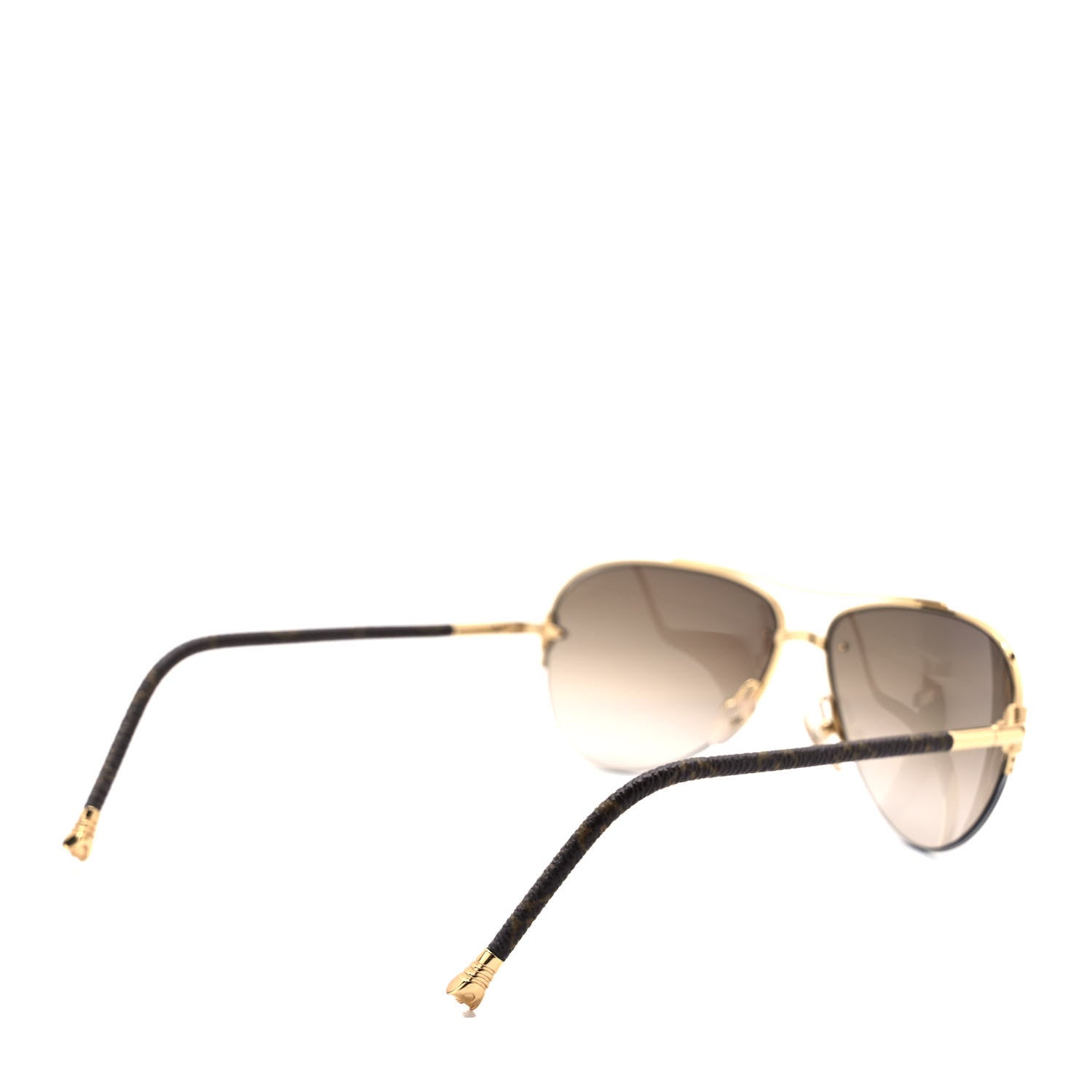 Louis Vuitton Monogram Petite Viola Pilote Aviator Sunglasses Z0571U Brown 4 of 8