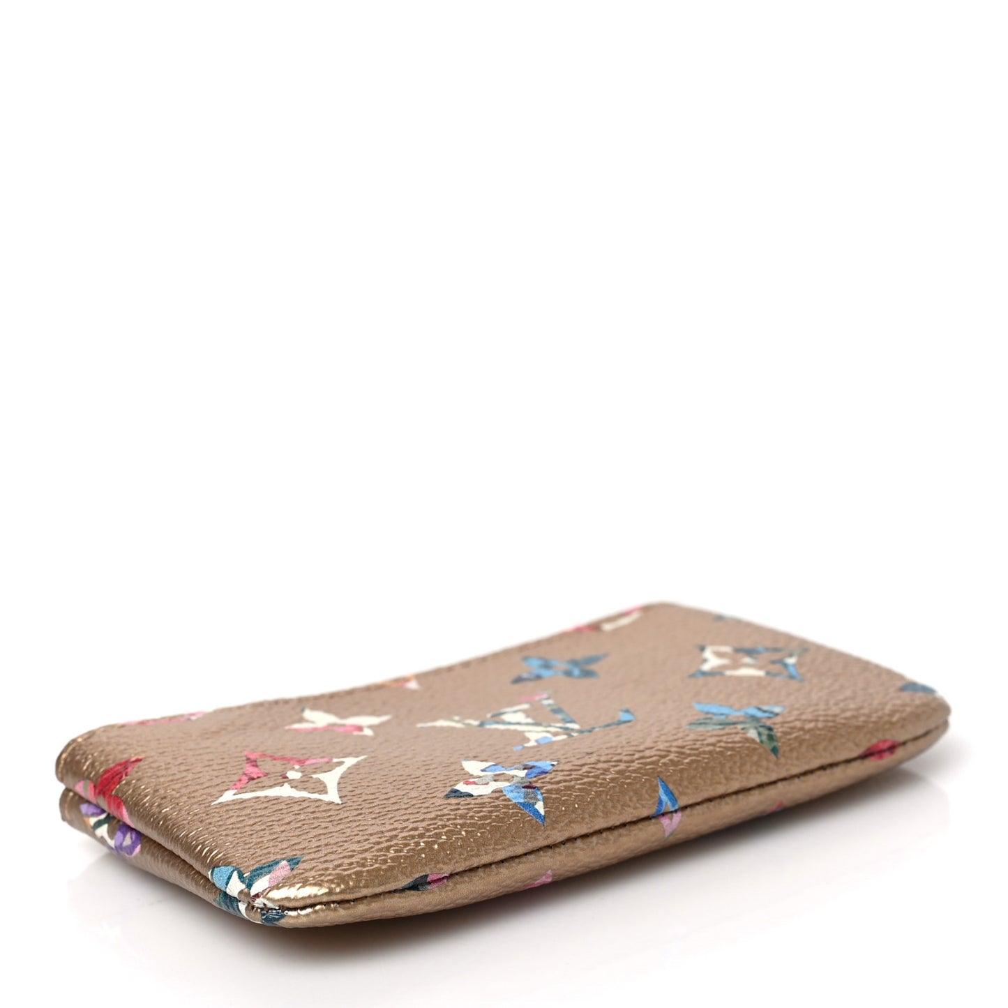 Metallic Monogram LV Garden Key Pouch Gold