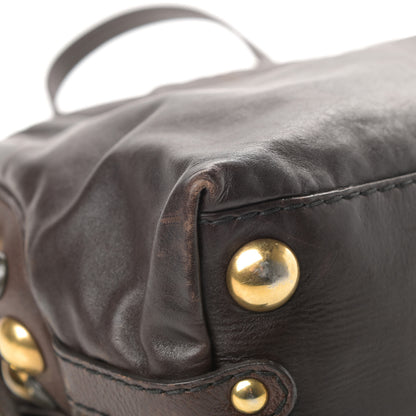 Gucci Calfskin Medium Babouska Dome Satchel Dark Brown 9 of 16