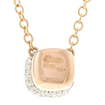 Pomellato 18K Rose White Gold Diamond Nudo Pendant Necklace 5 of 6