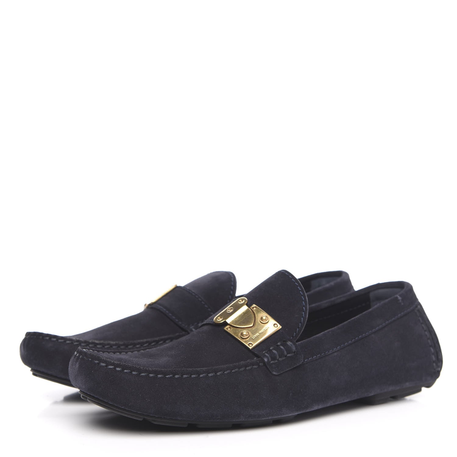 Louis Vuitton Suede Racetrack Moccasin Loafers 9.5 Marine 3 of 9