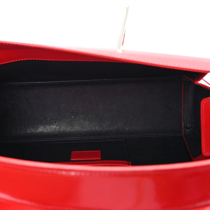 Lanvin Shiny Calfskin Medium Pencil Shoulder Bag Rouge Lipstick 5 of 11
