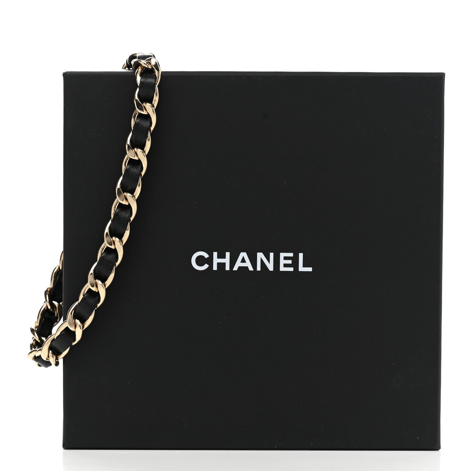 Chanel Metal Lambskin CC Chain Choker Necklace Black Gold 6 of 6