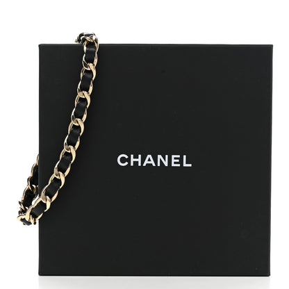 Chanel Metal Lambskin CC Chain Choker Necklace Black Gold 6 of 6