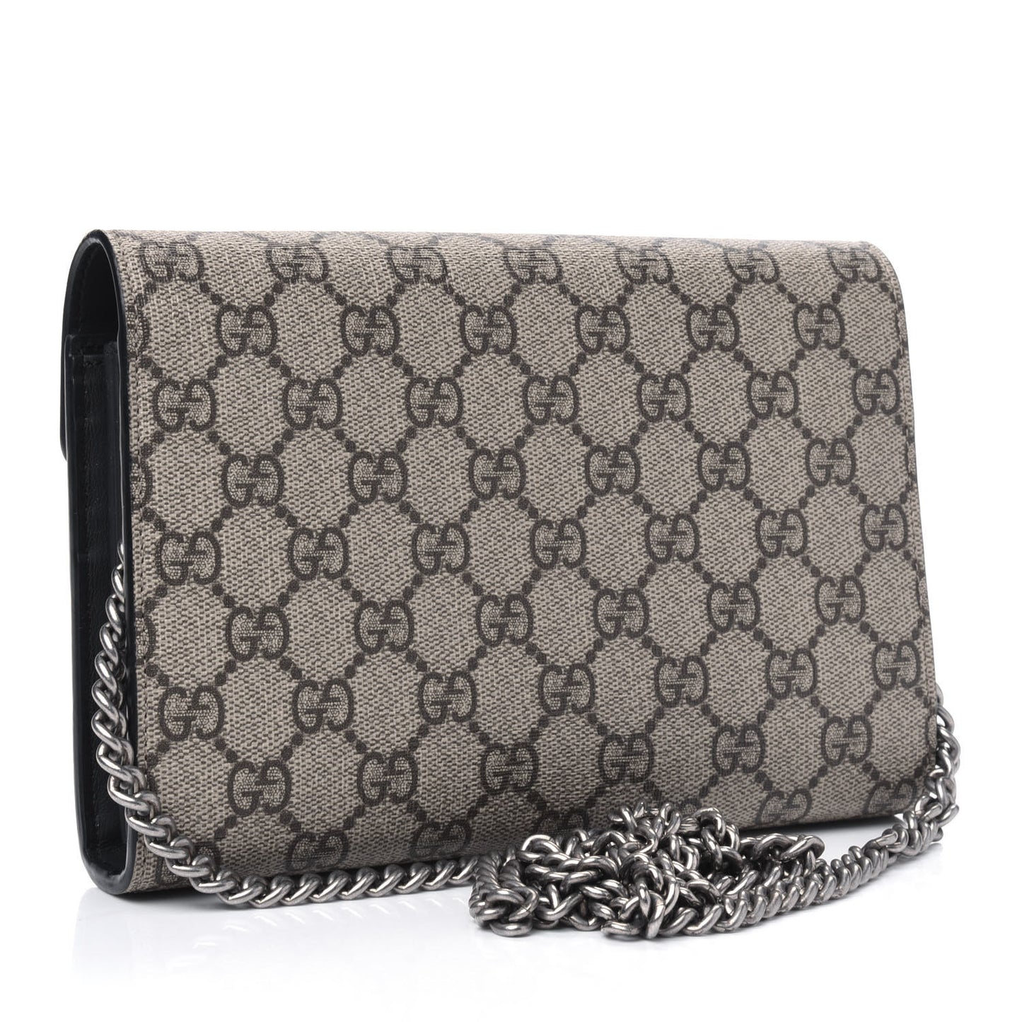GG Supreme Monogram Mini Dionysus Chain Wallet Beige Black