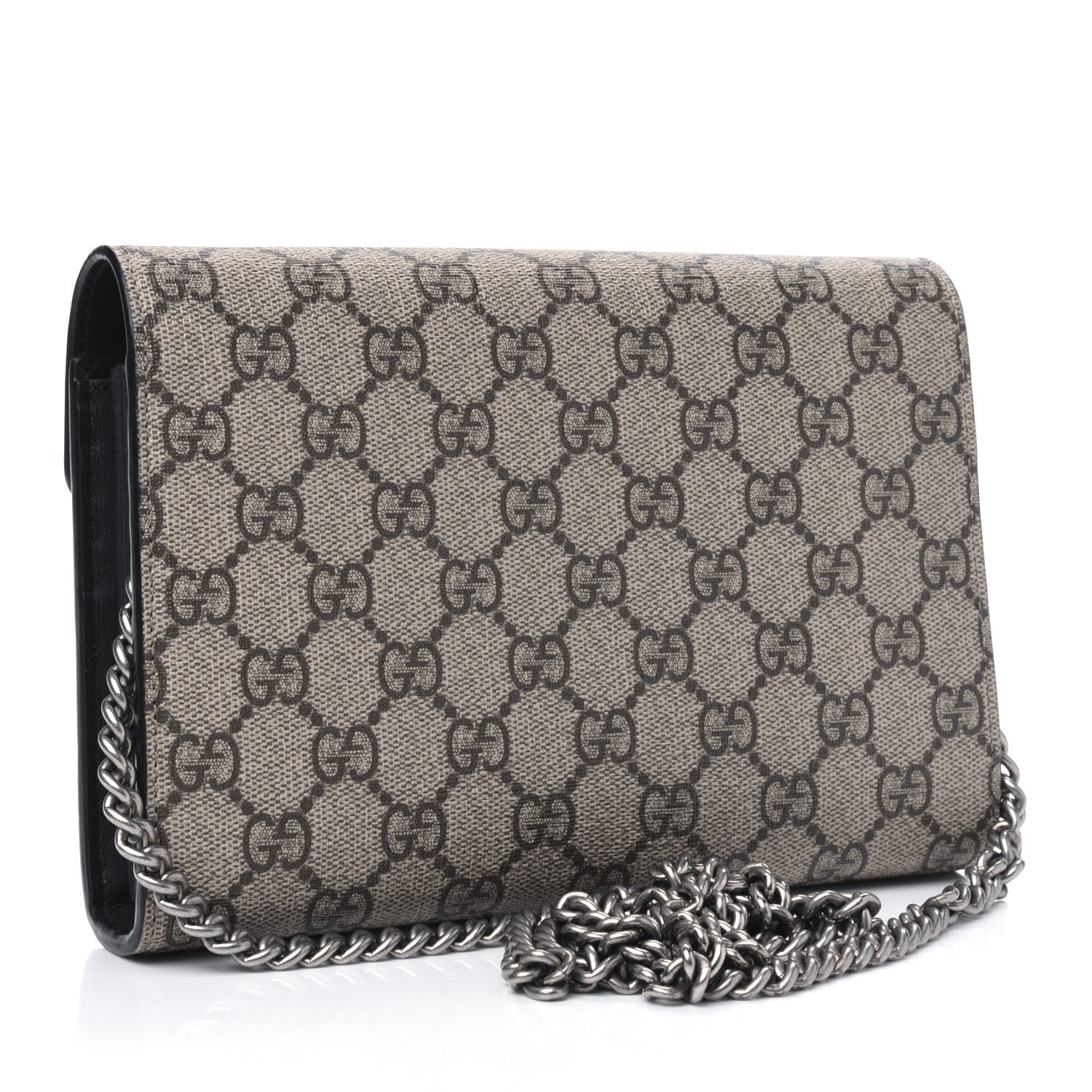 Gucci GG Supreme Monogram Mini Dionysus Chain Wallet Beige Black 2 of 4
