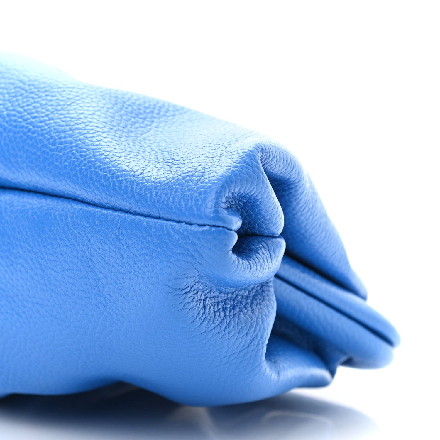 Balenciaga Grained Calfskin Logo XL Cloud Clutch Screen Blue Black 10 of 10