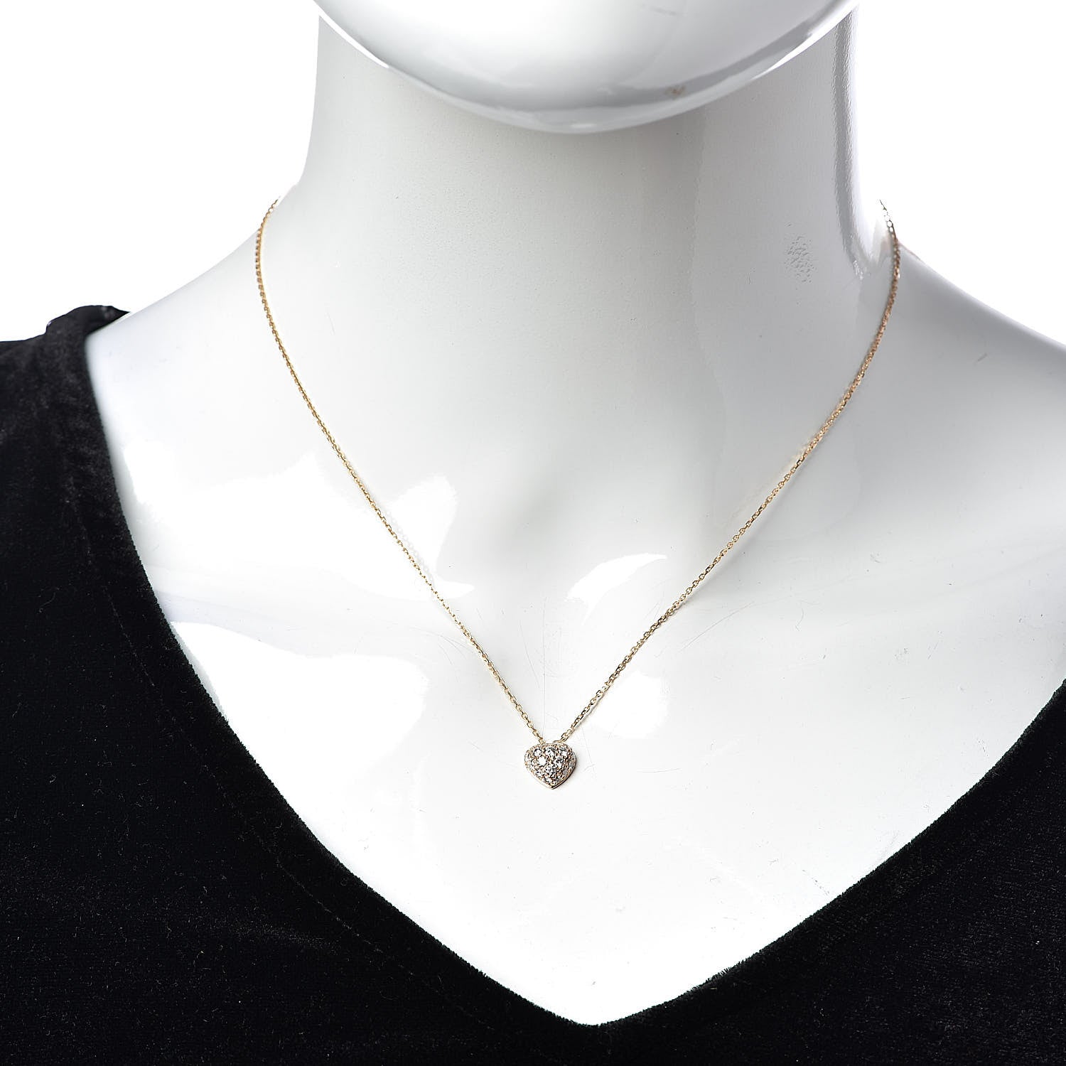 Cartier 18K Pink Gold Diamond Heart Paved Pendant Necklace 2 of 6