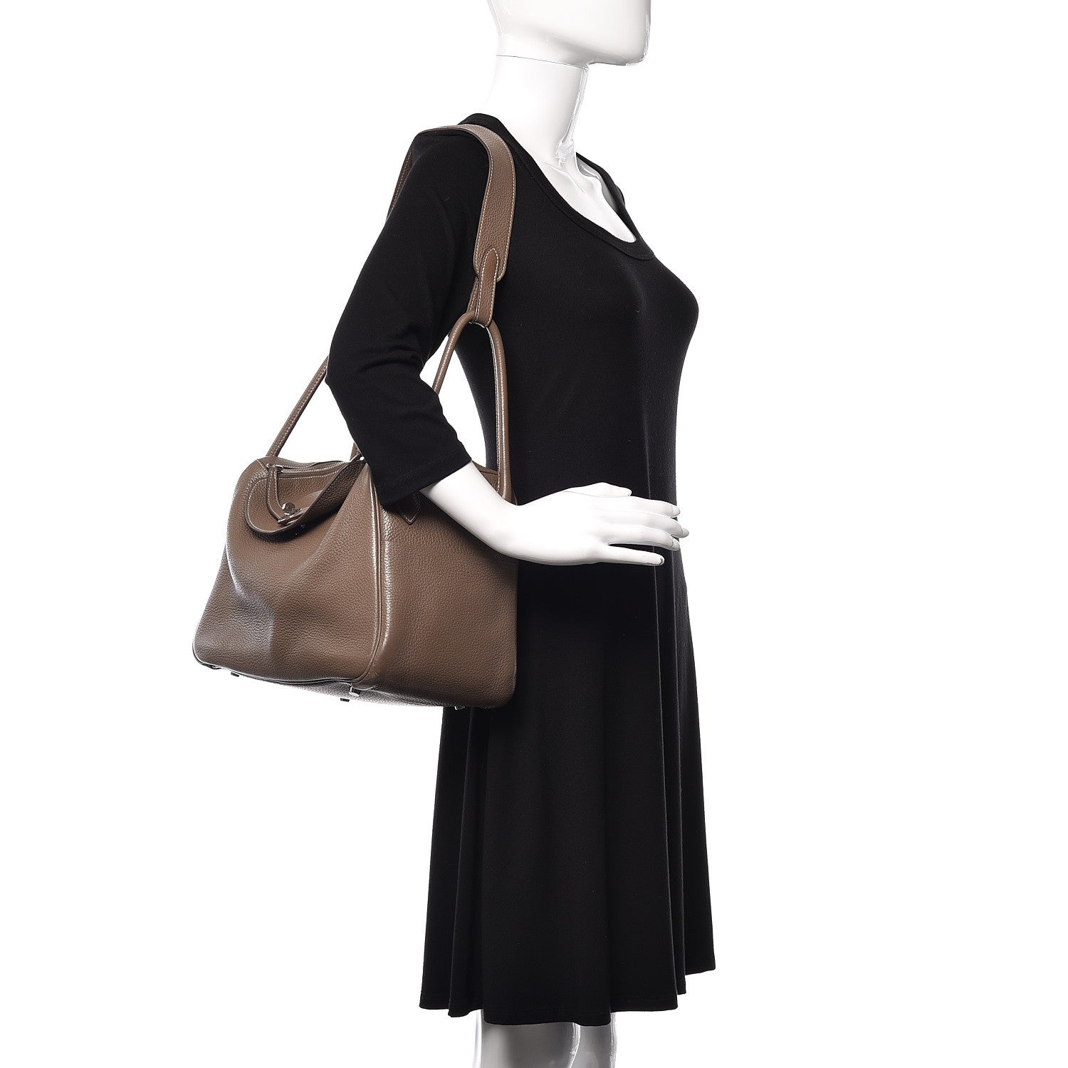 Hermes Taurillon Clemence Lindy 34 Etoupe 2 of 14
