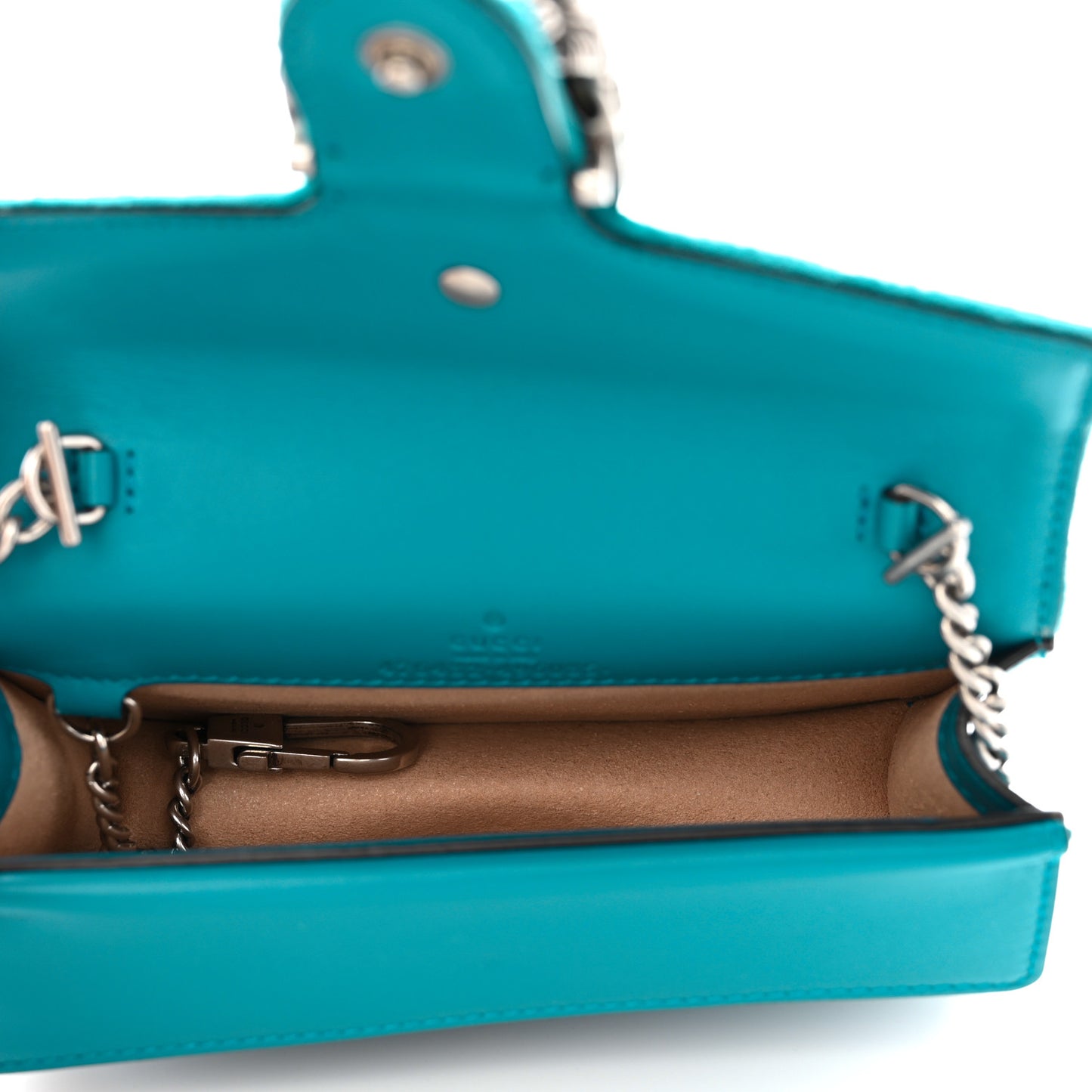Velvet Super Mini Dionysus Shoulder Bag Pavone Cyan