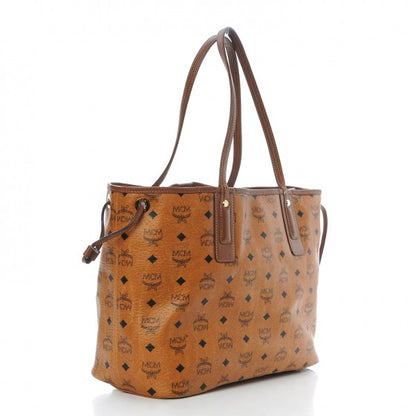 MCM Visetos Medium Liz Reversible Shopper Tote Cognac 4 of 27